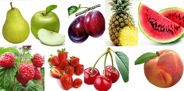 здесь собраны запахи всех фруктов и ягод : груша, яблоко, слива, ананас,  арбуз, малина, клубника, личи, вишня, персик, абрикос, ежевика, инжир и т.д.